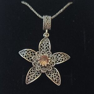 925 Sterling Silver Turkish Zultanite Filigree Wedding Necklace Jewelry forWomen